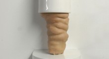'Lux', Silicone, plaster, porcelain, wood and enamel, 700mm x 300mm x 250 mm  - POA